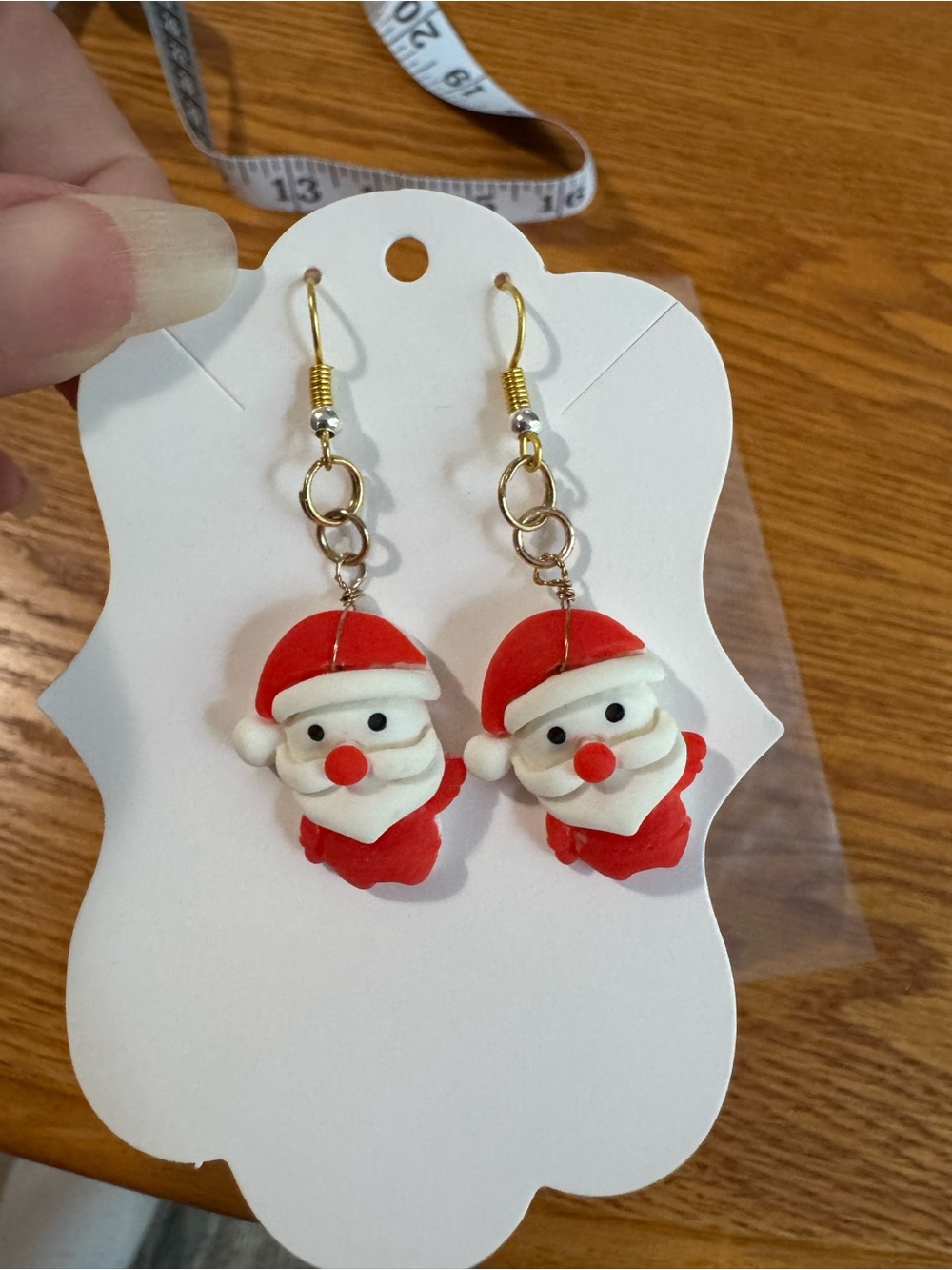 Cute Santa Claus Dangle Earrings - Red & White